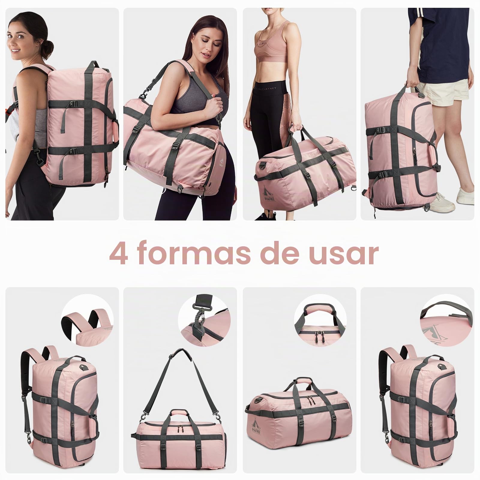 G4Free Bolsa de deporte grande de 45 l para hombre y mujer, con compartimento para zapatos y compartimento húmedo, bolsa de entrenamiento, bolsa de gimnasio, bolsa de deporte escolar, para la escuela,