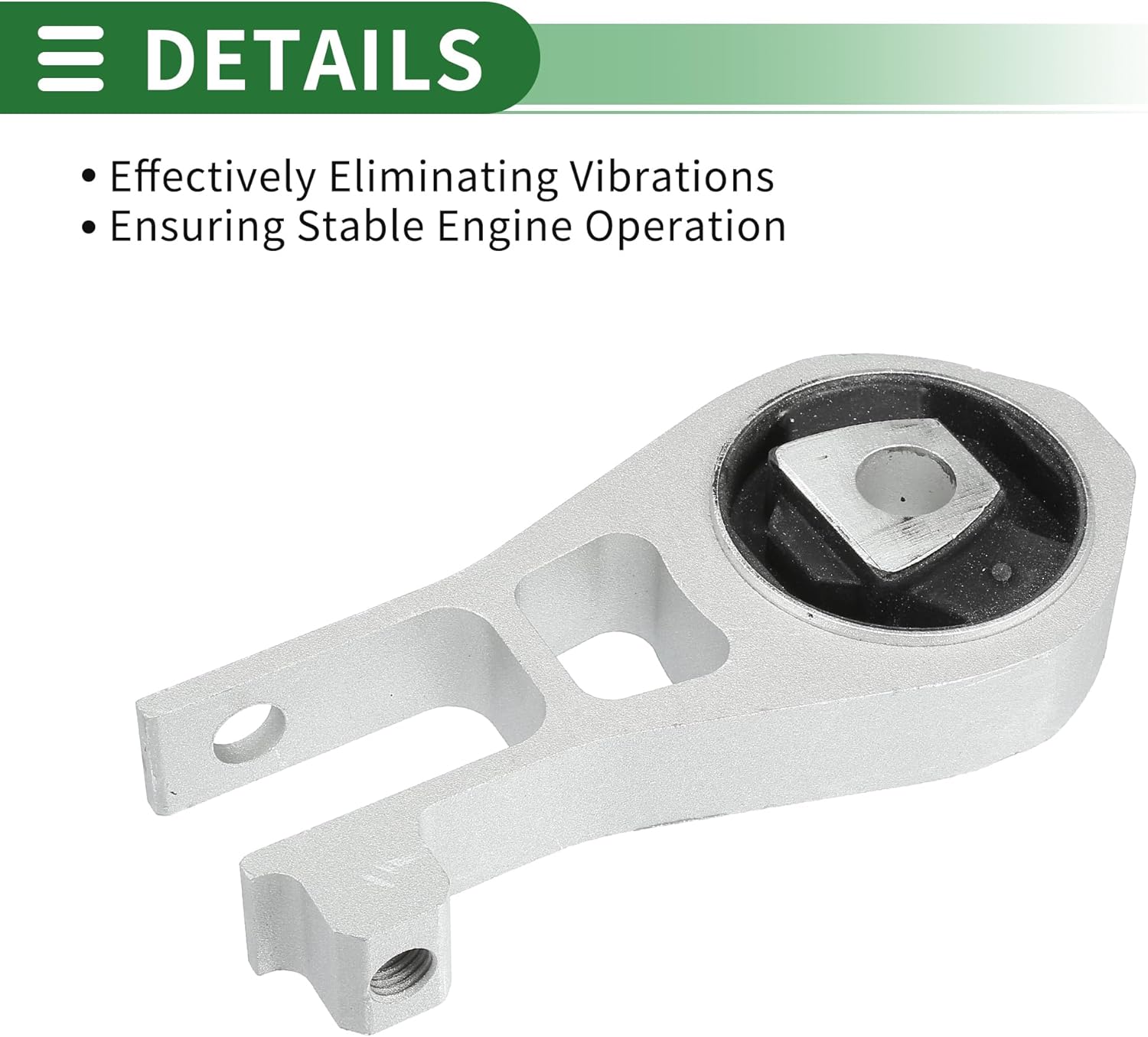 Motoforti Engine Motor Mount, Torque Strut Mounting, for Jeep Renegade 1.4L 2015-2018, No.68257232AA, Silver Tone