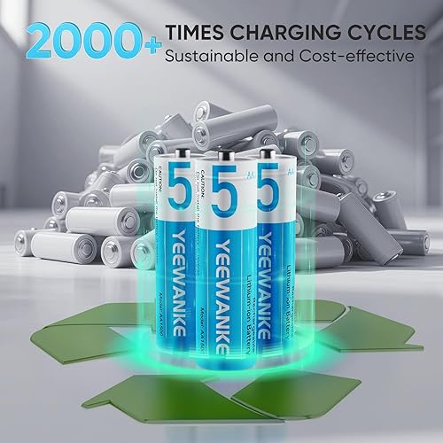 Miniatura 3 de Baterías AA recargables con cargador, paquete de 8 ranuras de 1.5 V, alta potencia, 3600 mWh, batería doble A de litio, batería AA de iones de litio