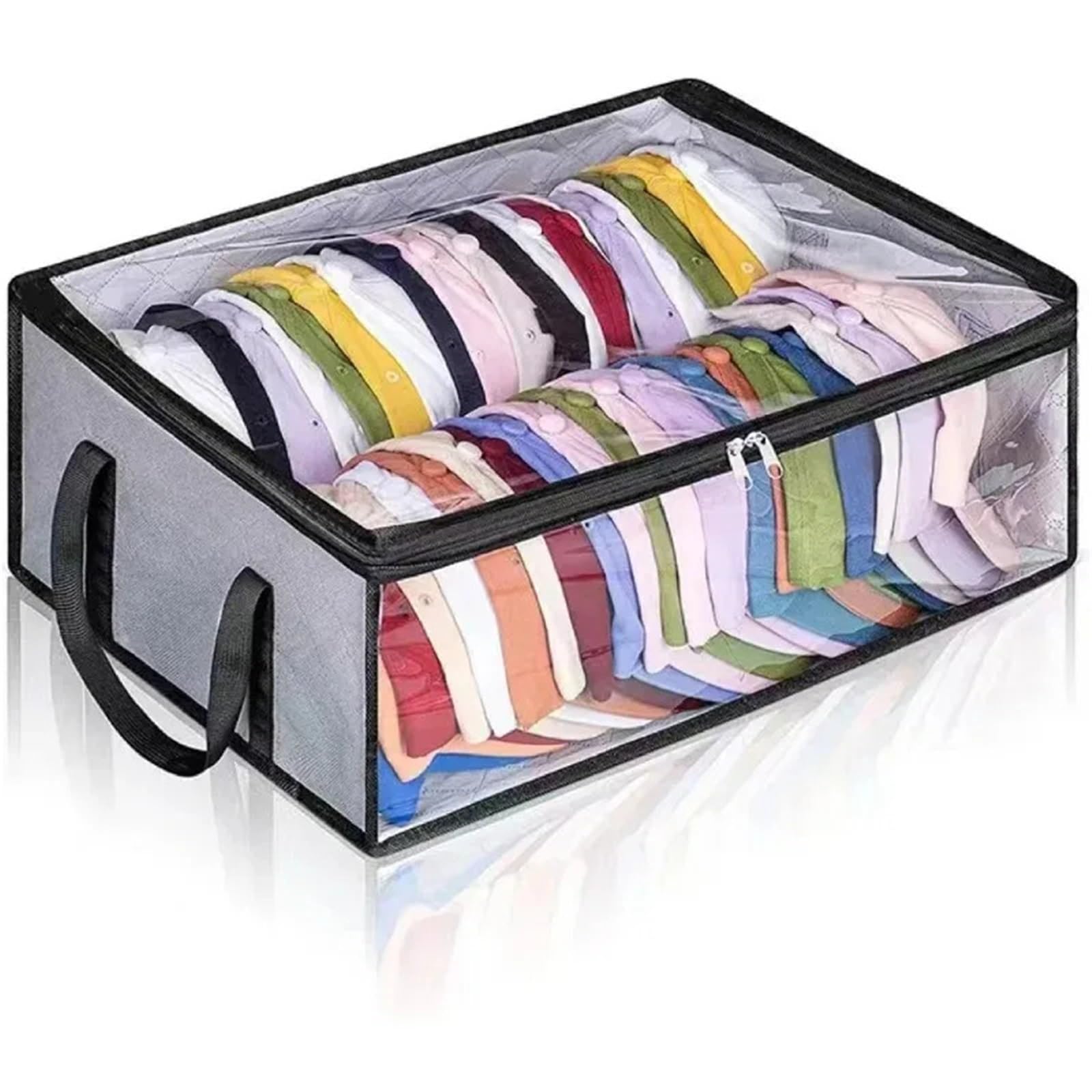Hutschachtel Zusammenklappbare Aufbewahrungsbox for Baseballkappen, multifunktionale Huttasche mit großer Kapazität, bietet Platz for 40 Hüte, geeignet for Schlafsäle(Black)