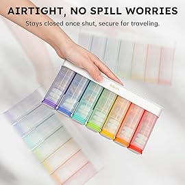 KOVIUU Weekly Pill Organizer 3X a Day, Detachable Pill Box 7 Day, Large 3 Times Daily Pill Case, Travel Pill Container Holder, Week Medication Dispenser Pillbox for Vitamin Supplement Medicine, White