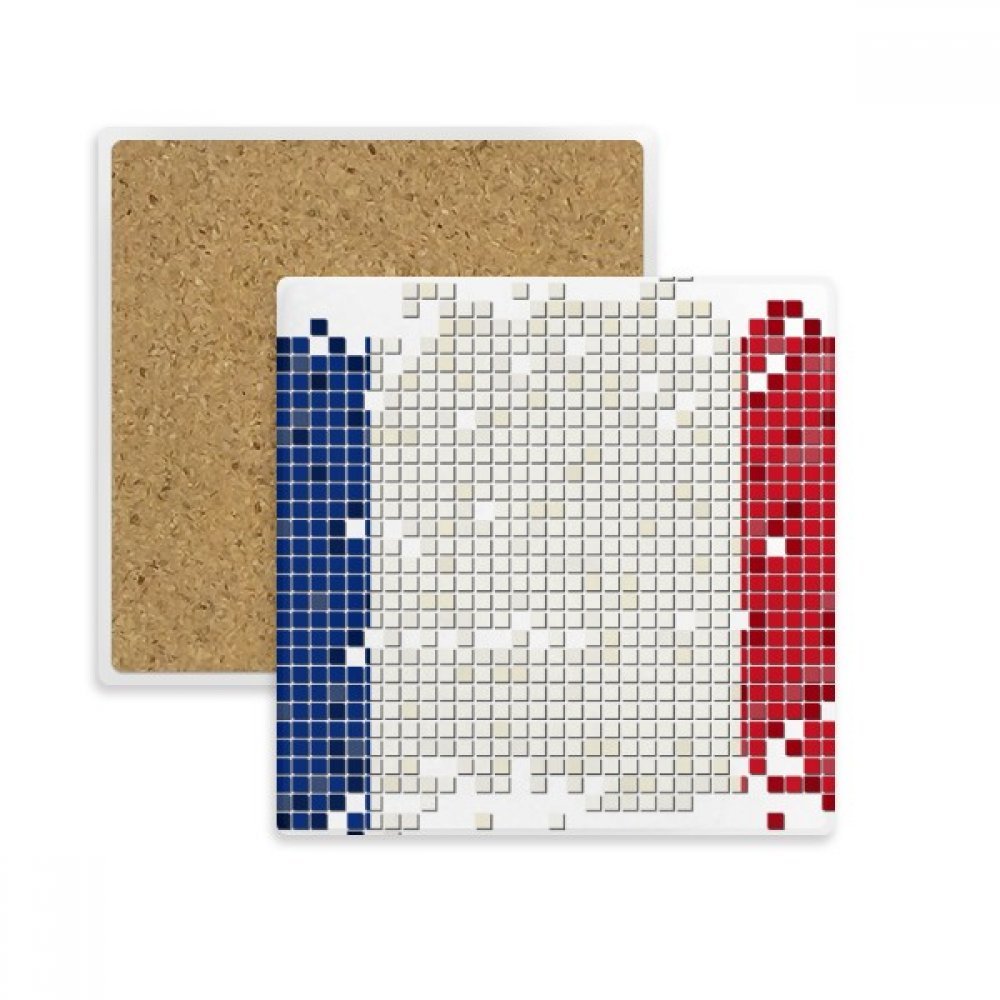 Drapeau national France cadeau dessous de verre multicolor en pierre absorbante pour les proches
