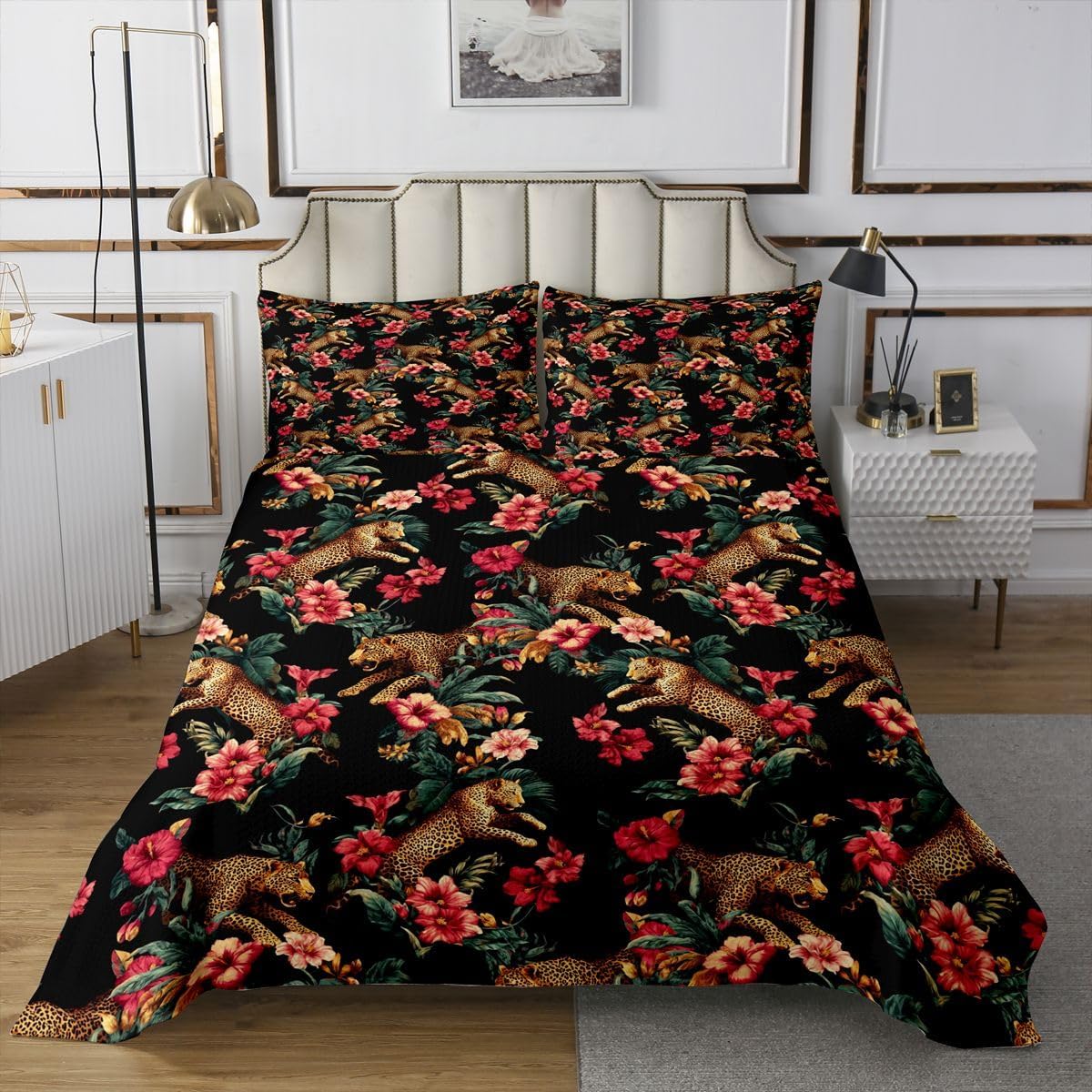 Homewish Princess Bears Quilt Sets Queen Size,Coquette Girly Bedspread 3Pcs for Kids Teens Youth Room Decor,Green Maple Leaf Bedding Sets Cartoon Cakes Gifts Coverlet,2 Pillowcases