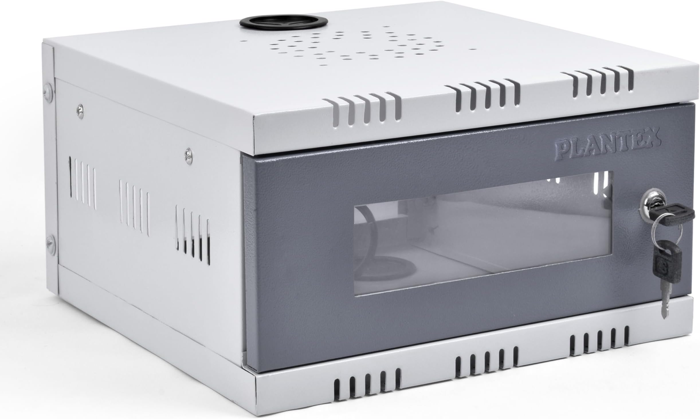 Plantex CCTV/DVR/NVR Cabinet Box/DVR Rack Wall Mount with Lock/Network Rack/Server Rack with Power Socket - 1U