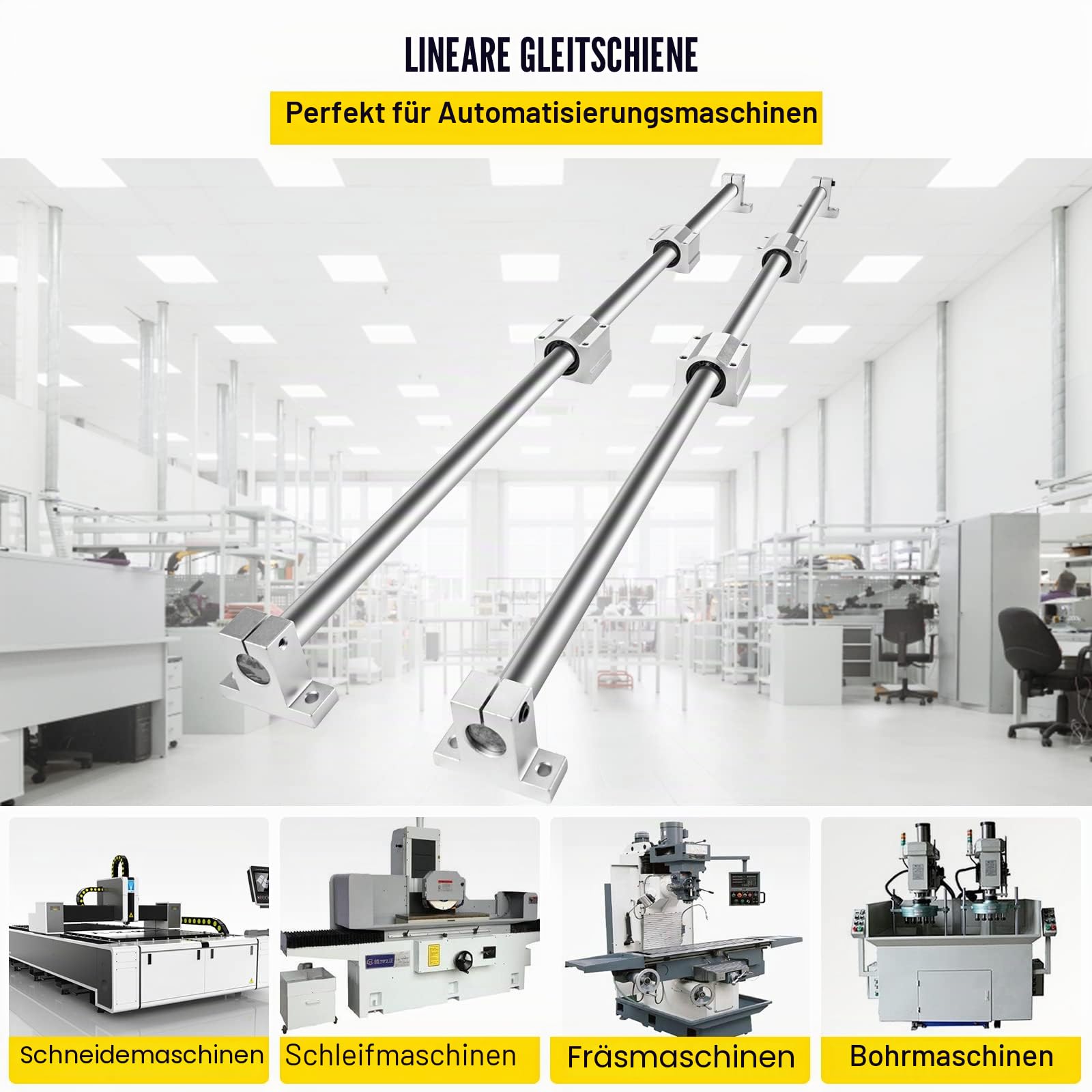 VEVOR SFC20 Linearführungsschienen-Set 1000 mm 2 Stück SC20 Gleitblöcke Schienenstützen