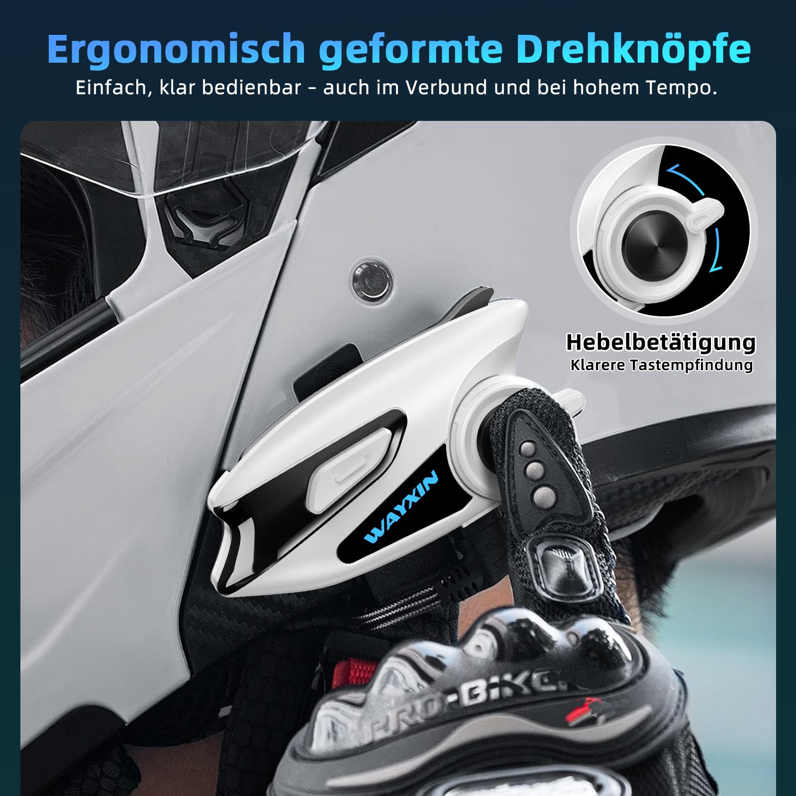 X6S - Intercom per moto, sistema intercom integrato, doppio chip per cuffie multitasking audio, per fino a 8 moto, con HiFi/musica condivisa/FM/AI linguaggio sci/ciclismo