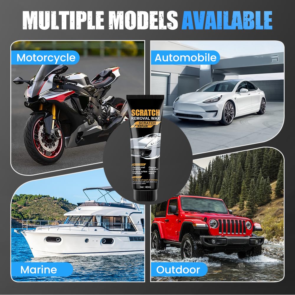 Scratch Remover for Vehicles, 2025 Upgrade Car Scratch Repair Paste Car Scratch Remover for Deep Scratches, Deep Car Scratch Repair Kit with Wide Sponge for Vehicles (1)