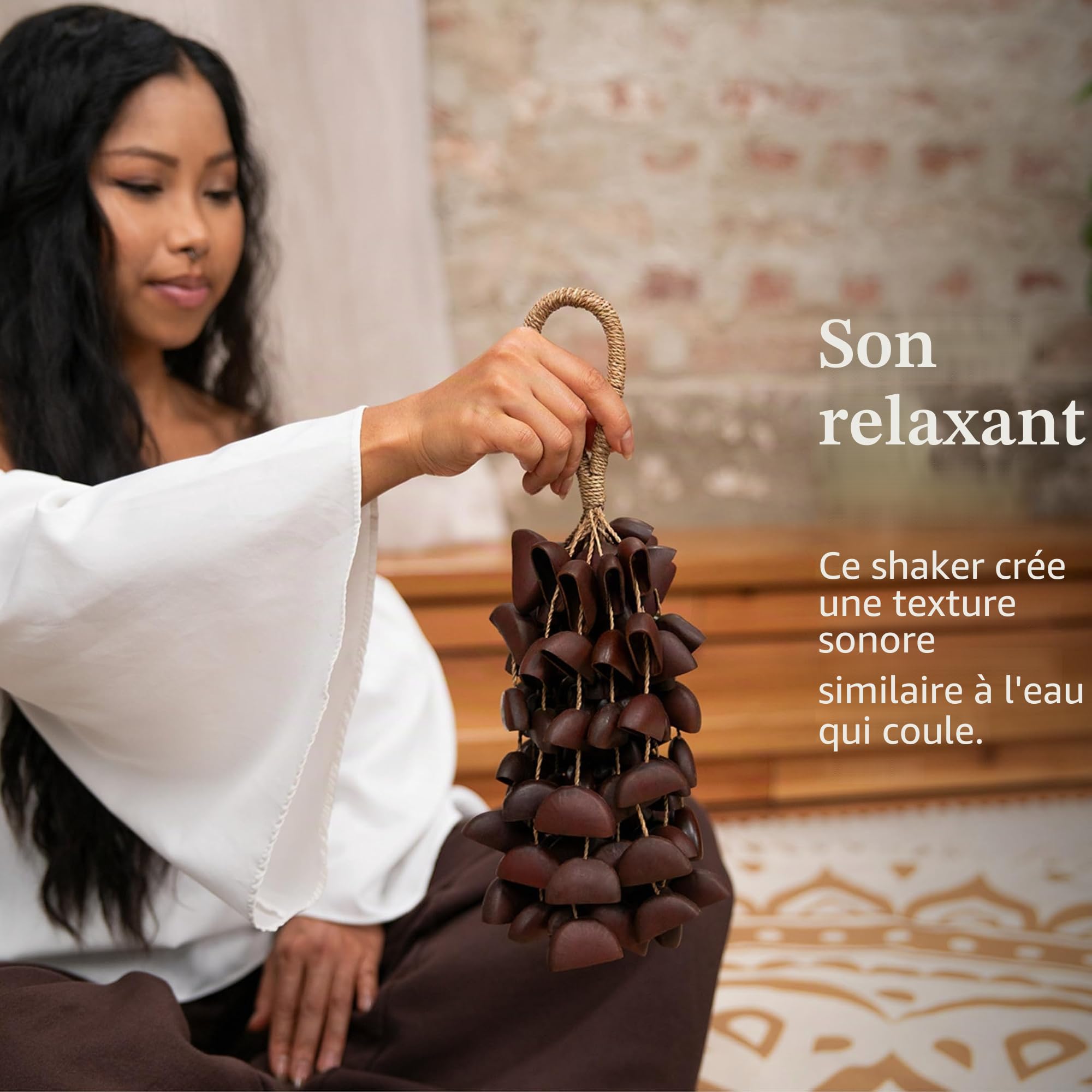 Shaker de graines pour la méditation apaisante, l'ASMR, la guérison sonore et le yoga