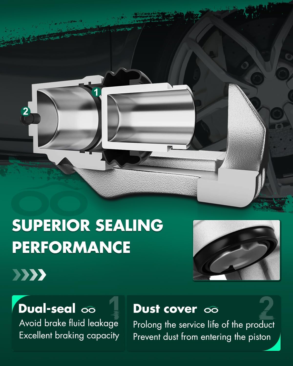 SCITOO 192577 192576 Rear Left & Right Disc Brake Calipers Assembly Without Bracket for Audi for A3/for TT,for Volkswagen for Beetle/for Beetle Cabrio/for Golf/for Golf City/for R32