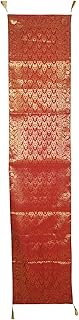 Mogul Interior Handmade Red Indian Silk Sari Table Runner Living Room Decor 72x16