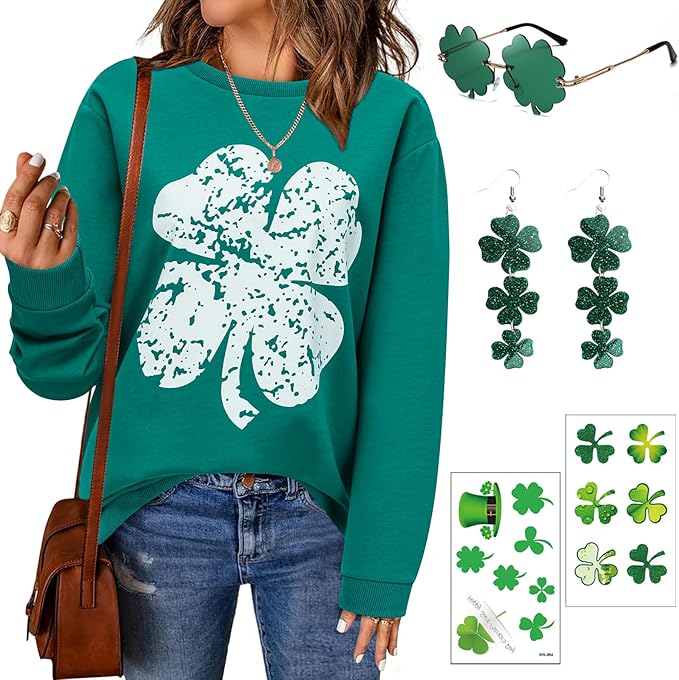 🍀 St. Patrick's Day Outfit Set: Shirt, Glasses & More! ☘️