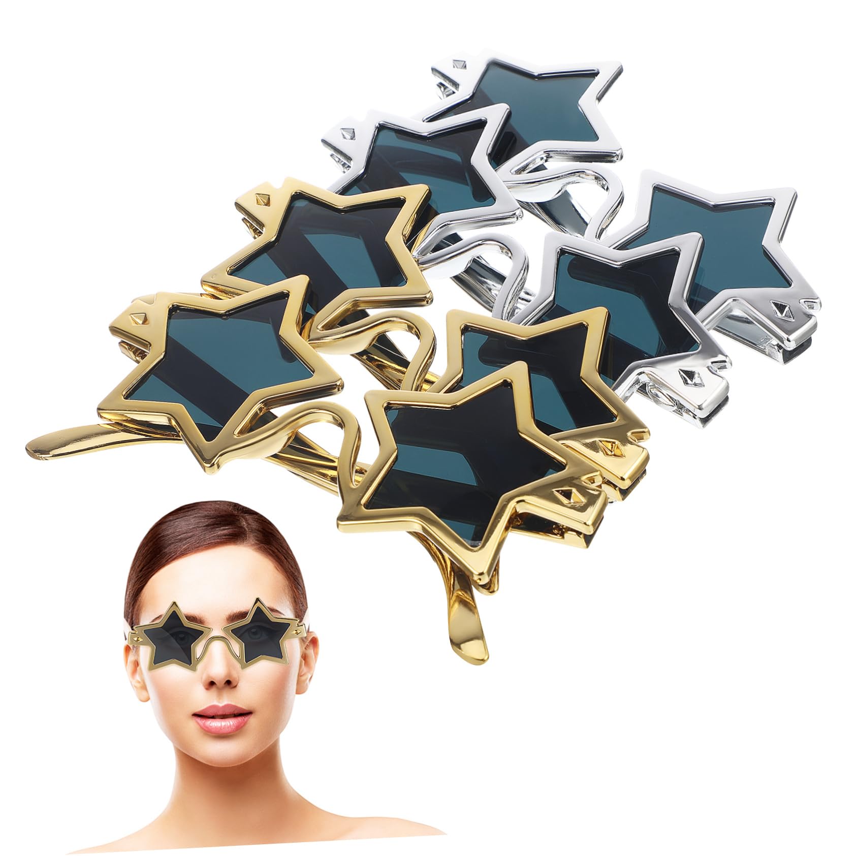 BESPORTBLE 4Pcs Star Shaped Sunglasses Funny Fancy Glasses for Parties and Events Fun Eyewear for Adults Unique Party Favors