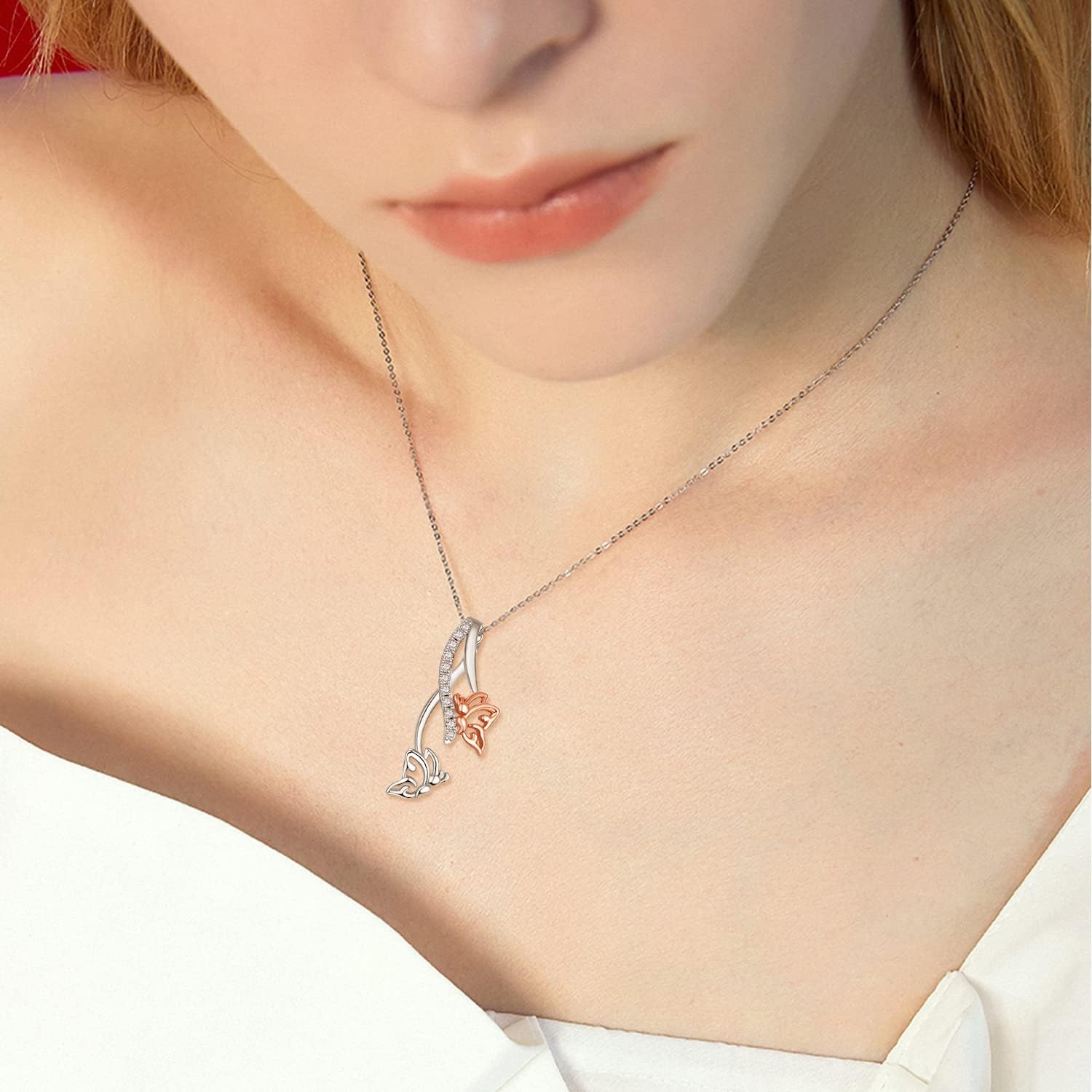 Palpitate Bee/Butterfly Necklace for Women 925 Sterling Silver Insect Jewelry Christmas Gifts for Daughter Grandma Mom - Image 3