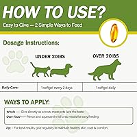 Vista 4 de Cápsulas de aceite de pescado Omega 3 para perros – Apoya el corazón, la piel y el pelaje, suplemento para perros con EPA y DHA 120 cápsulas