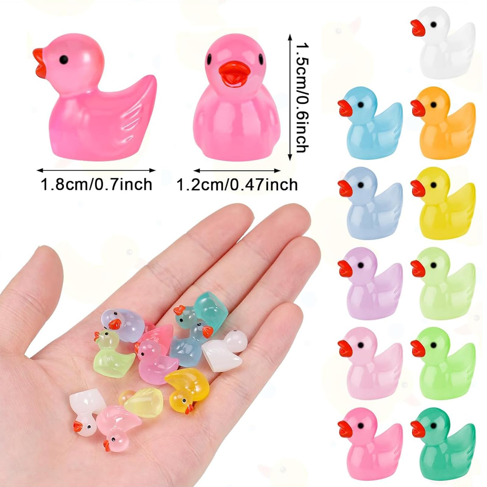 100 Cute Tiny Resin Ducks – Mini Duck Figurines For Fairy Gardens, Aquariums, Potted Plants & Decoration