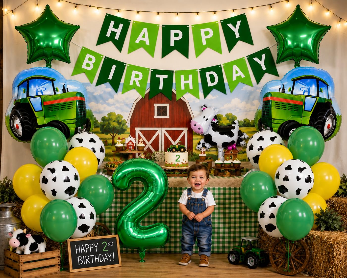 Kit di palloncini decorativi per 2° compleanno, trattore agricolo