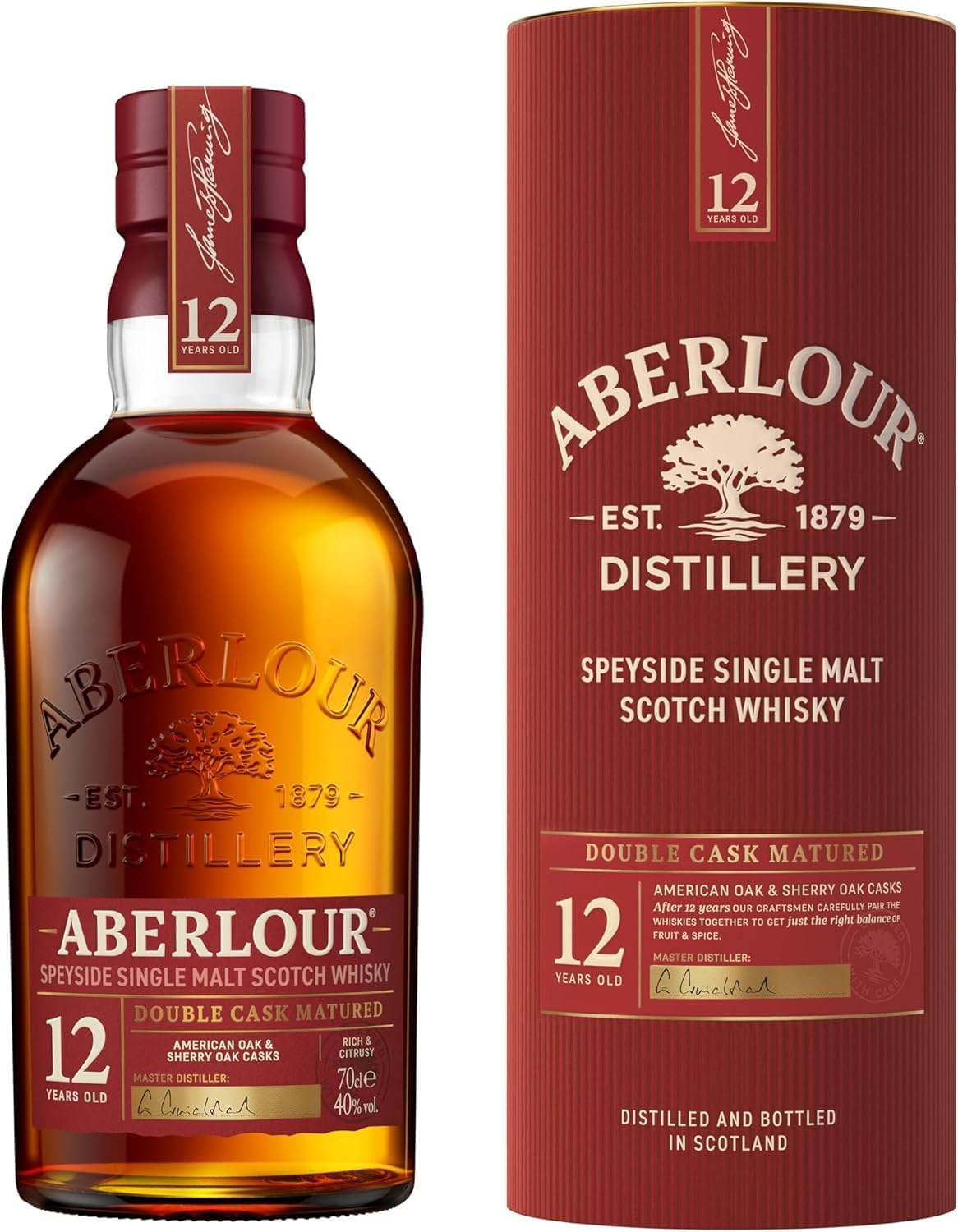 Aberlour 12 Jahre Highland Single Malt Scotch Whisky - Mit Geschenkverpackung - Schottischer Double Cask Matured Scotch – 1 x 0,7 l