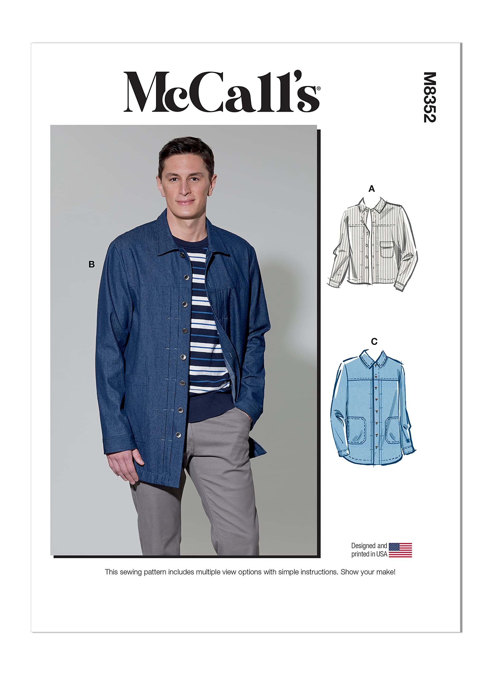 Amazon.com: McCall's Men's Jacket Sewing Pattern Kit, Design