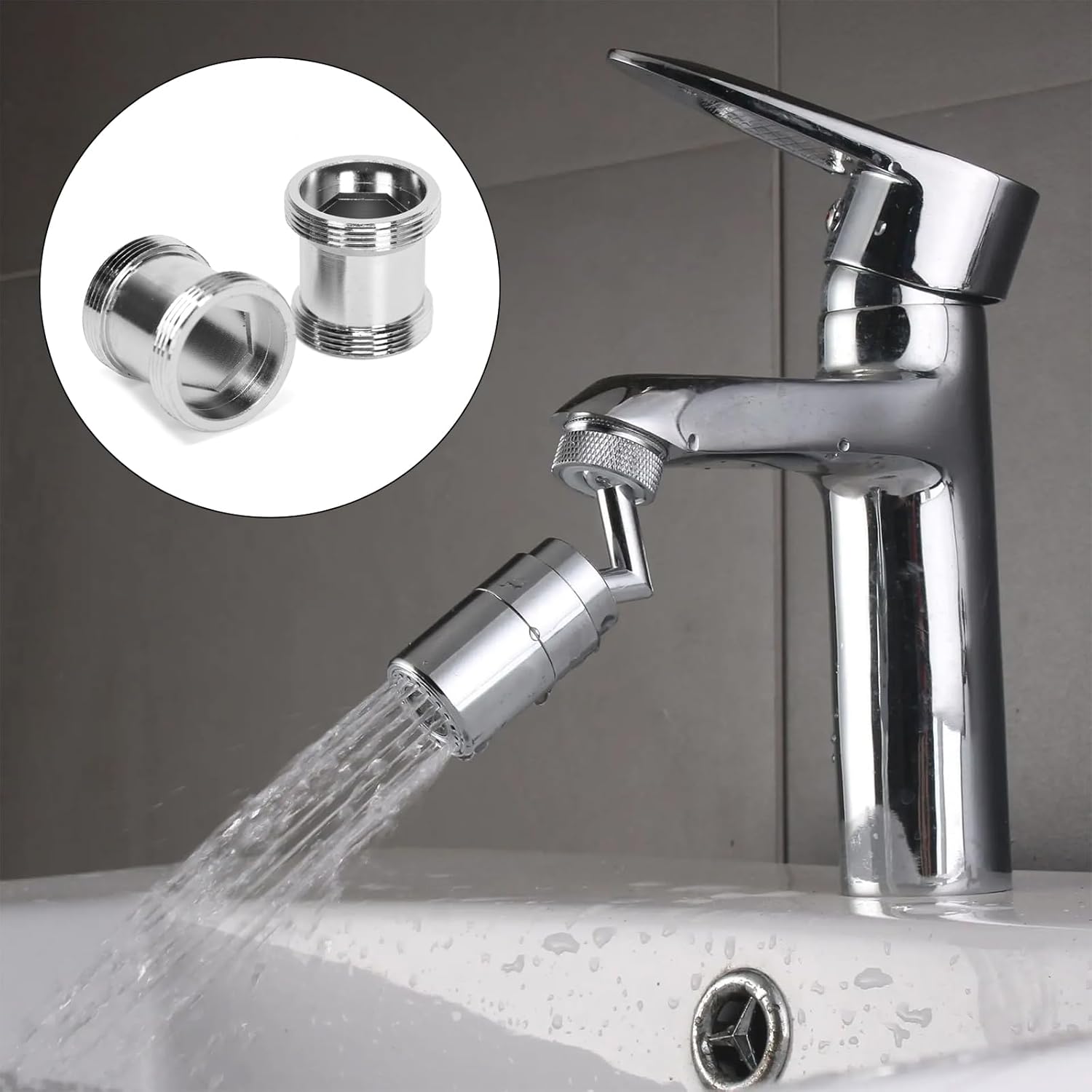 2Pcs Faucet Adapter M22 to M24 Male Thread Adapter (with Rubber Seal) Faucet Connection Filter for Kitchen and Bathroom