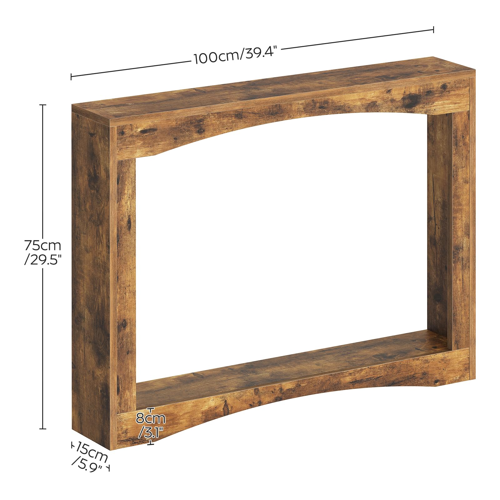 YATINEY 100 cm długi i wąski stolik konsolowy, ultracienki stolik z tyłu sofy, rustykalny drewniany stół dekoracyjny, odpowiedni do salonu, przedpokoju, wejścia, vintage brąz XCT19RR