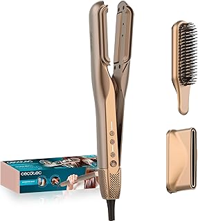Cecotec Plancha de Pelo con Aire - Doble Placa Calefactora - 2 Accesorios - AirLisse 2in1 ForceDry Duo. 1000W, 112000rpm, 3 Modos, Flujo de Aire 13 m/s, Motor Brushless, Función Plasma