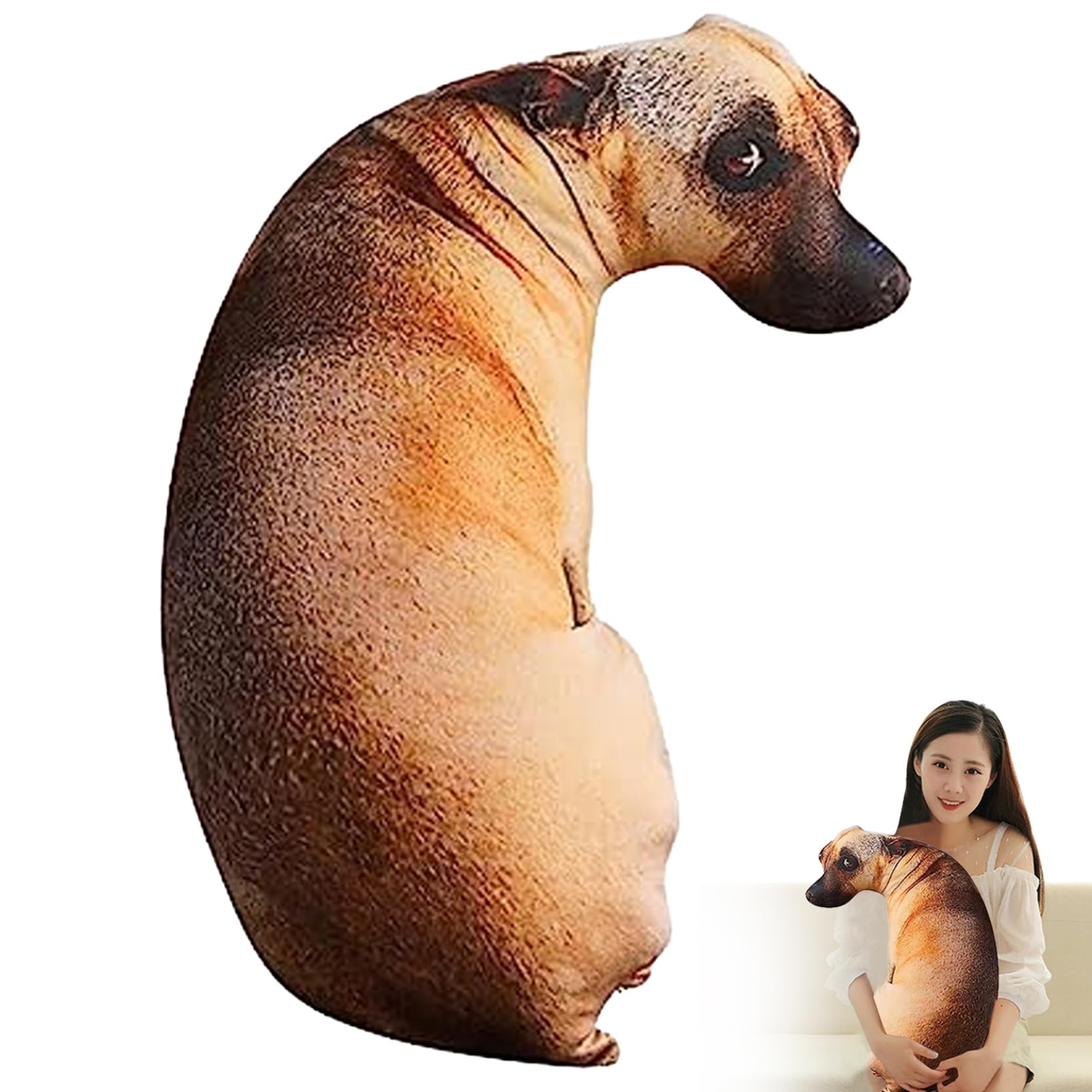 Oreiller chien 3D de 70 cm pour lit et canapé de salon