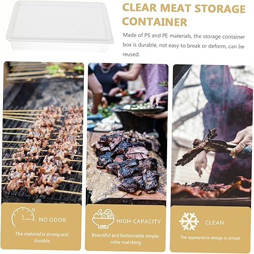 Miniatura 4 de Mikinona Recipiente de almacenamiento de tocino transparente con tapa, caja hermética de almacenamiento de alimentos para refrigerador, ideal para