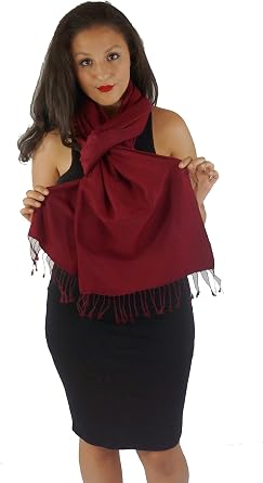 Solid Pashmina Shawl, Scarf, Wrap & Stole Large size Bordeaux