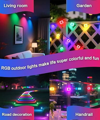 Miniatura 7 de Luces permanentes para exteriores para casa, 200 pies, 120 RGB+IC, decoración inteligente para exteriores, 50 modos de escena, control remoto y