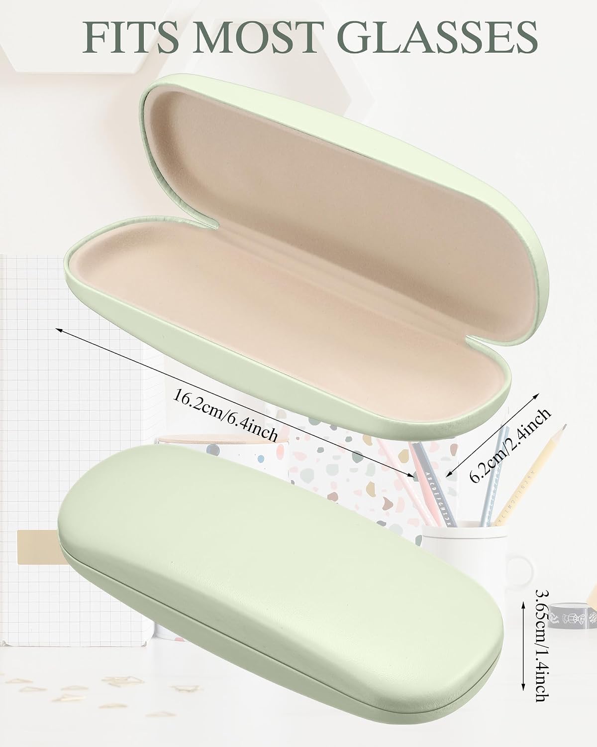 Frienda 3 Pack Hard Shell Glasses Case Eyeglass Case Protective Sunglass Holder with Cleaning Cloth for Men Women Unisex