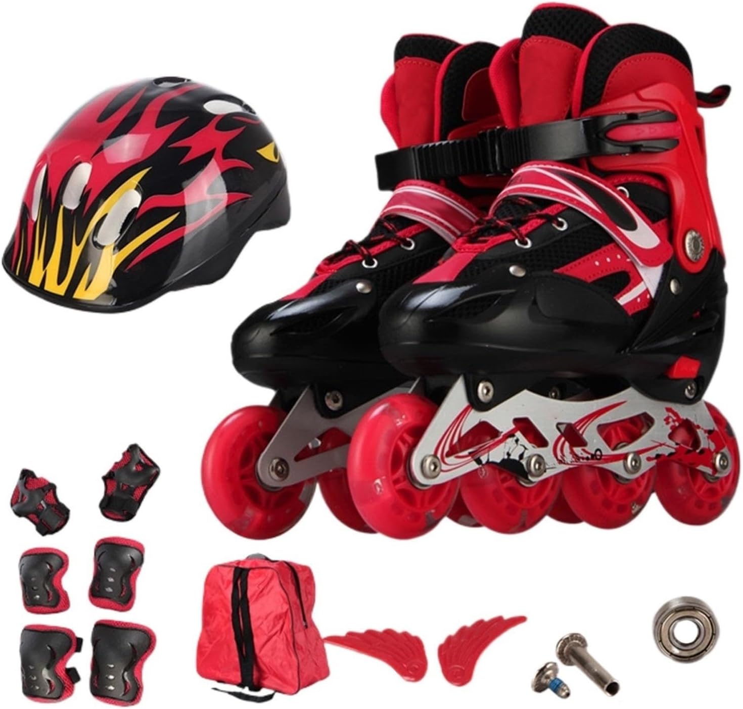 Adjustable Kids Inline Skates Girls Boys Roller Skates with Light Up Wheels Roller Blades with Protective Gear Indoor Outdoor Quad Skates, fdhgdfj454556