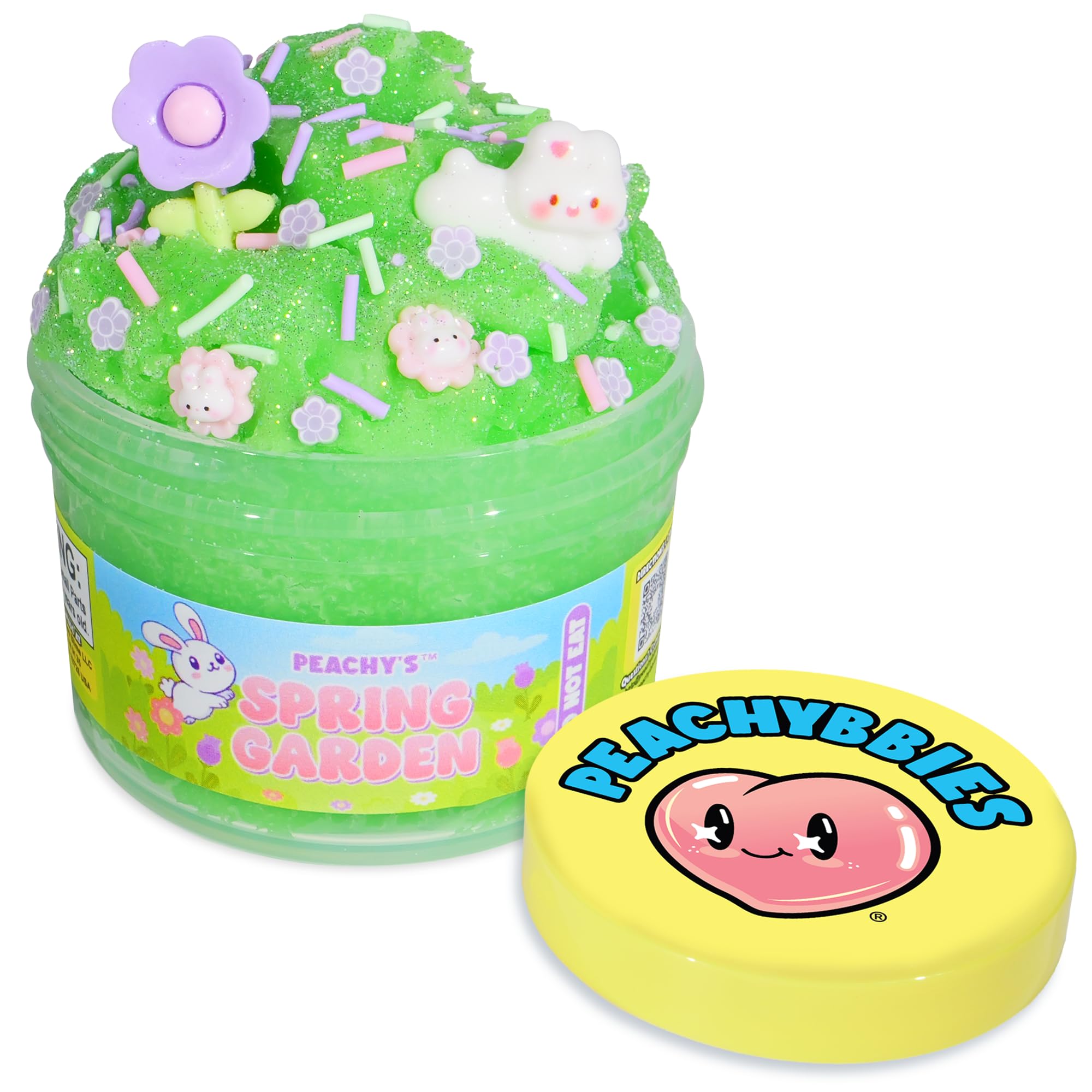 Peachybbies Spring Garden Cloud Slime - Made in USA Premium, 100% Authentic, 7 oz., Scented for Kids, ASMR, Axolotl Gifts, Slime Charms, Fidget Toys