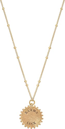 Miniatura 5 de KARMA AND LUCK - Precious Protection - Collar de latón chapado en oro de 18 quilates Hamsa Medallón Hamsa de 16 a 18 pulgadas hecho a mano con amor