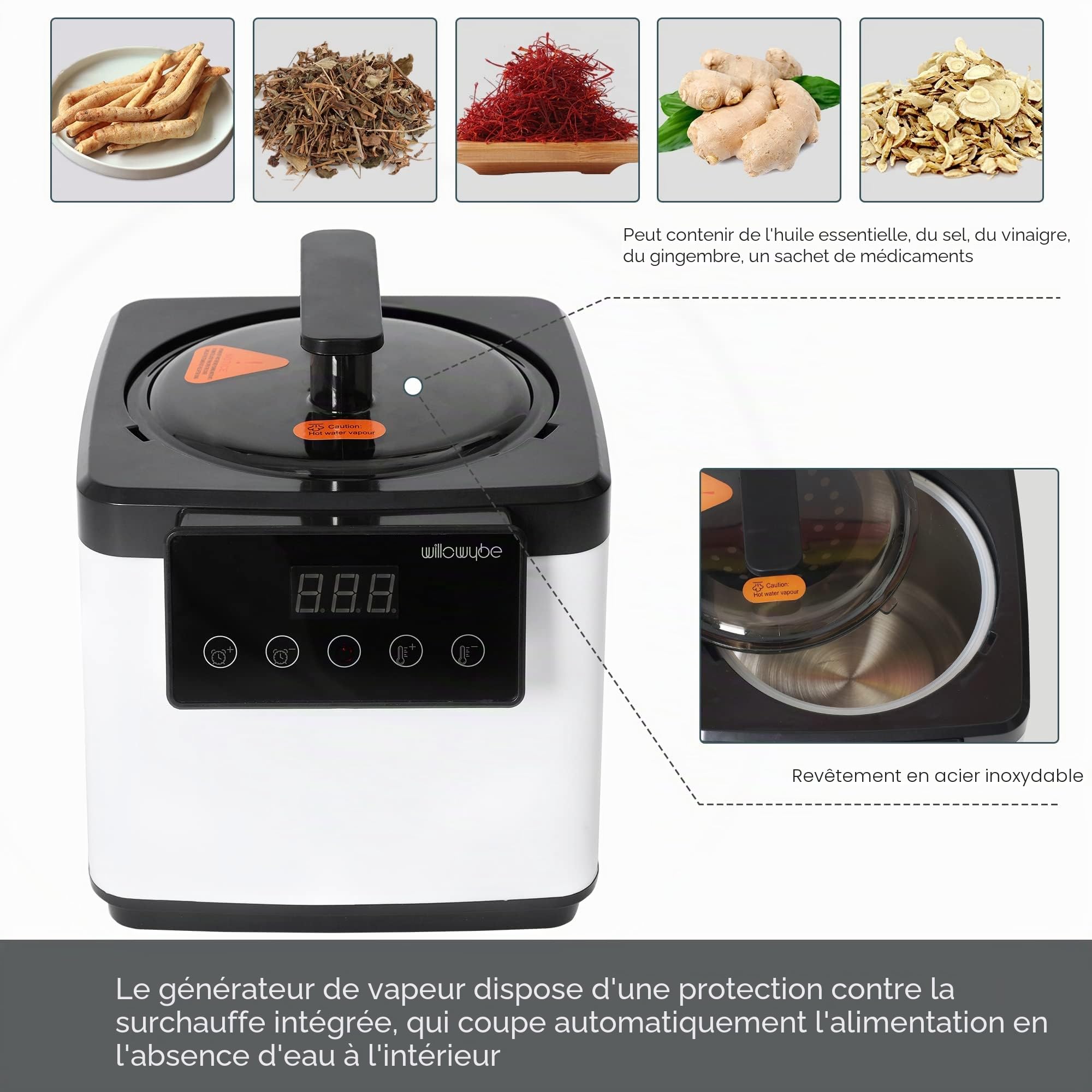Sauna Portable à Vapeur avec contrôle Bluetooth, générateur de Vapeur, Tente corporelle, Chaise Pliable
