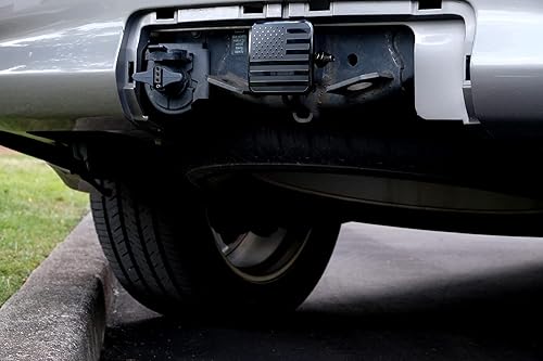 Miniatura 7 de eVerHitch Tapón de enganche de remolque de 2 pulgadas con bandera negra americana de metal, apto para cualquier receptor de enganche de 2 pulgadas