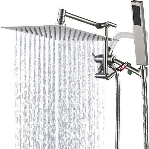All Metal Rain Shower Head with Handheld Combo, YDmeet 10" Rainfall Shower Head,