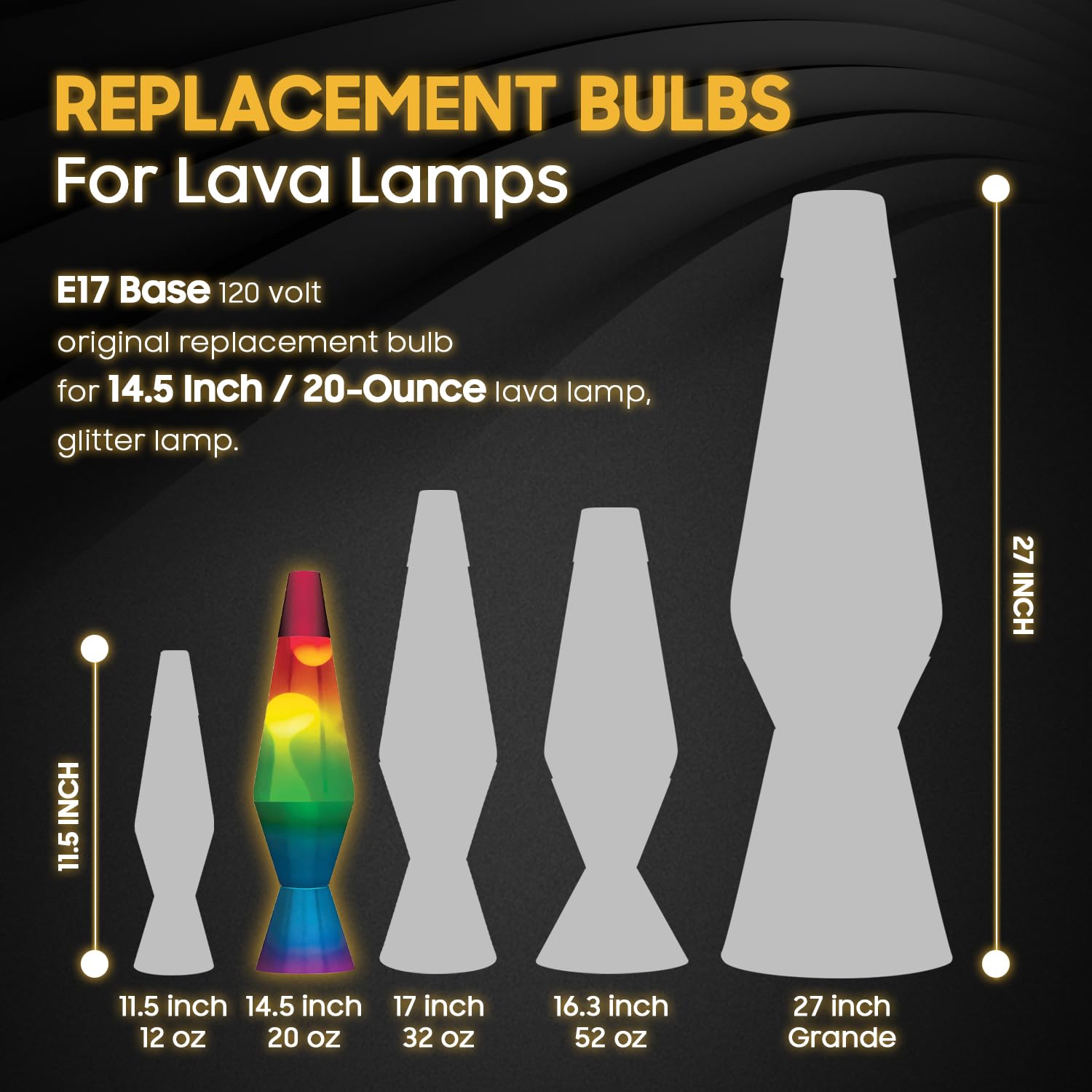 S11 E17 - Bombillas incandescentes de base media de 40 W y 120 V, luz blanca cálida ajustable, bombilla de repuesto para lámpara de lava, adecuada para flash de 14.5 pulgadas/20 onzas y 4