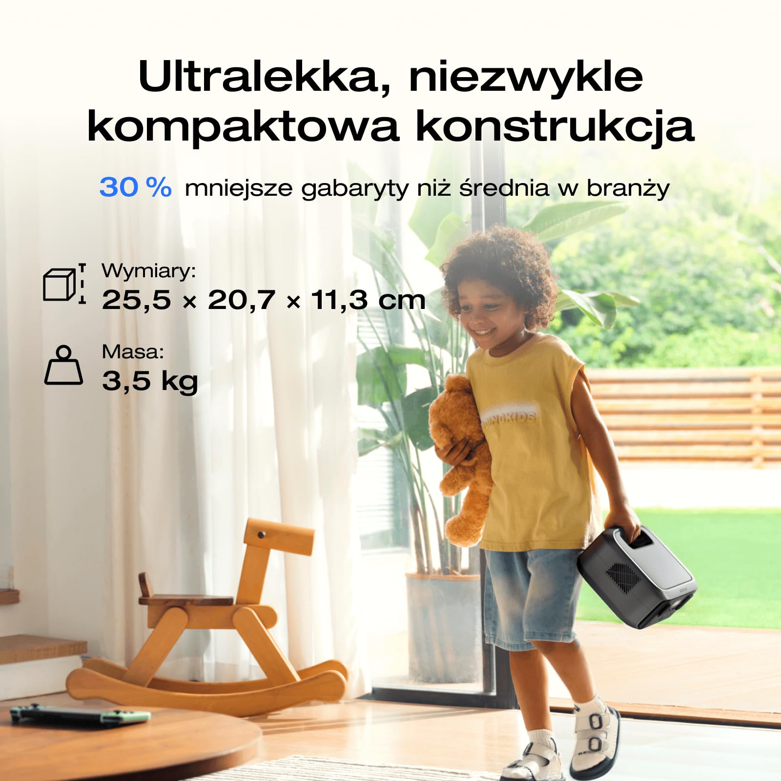 ECOFLOW RIVER 3 Przenośna stacja zasilania, bateria LFP 245 Wh, moc wyj. do 600 W, 2× dłuższa praca dzięki GaN, UPS <20 ms, o 30% mniejszy outdoorowy generator słoneczny