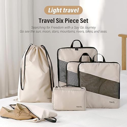 Miniatura 2 de UNANTOR Juego de 6 cubos de compresión de gran tamaño, organizadores de equipaje y bolsas de viaje