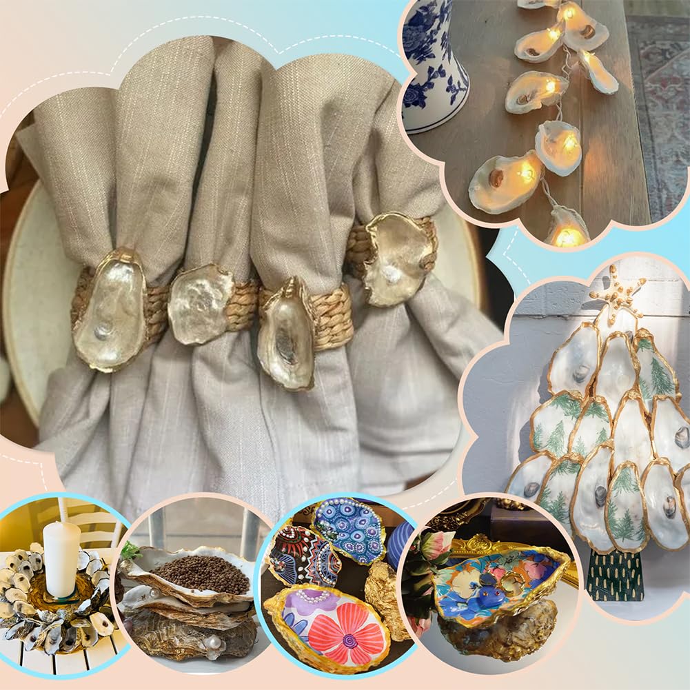 PH PandaHall 30pz Conchiglia di Ostriche per Artigianato Ornamento di Ostrica, 7~12cm Conchiglie di Mare per Artigianato Decorazione Della Casa Riempitivo per Vasi Ornamenti Fai Da Te