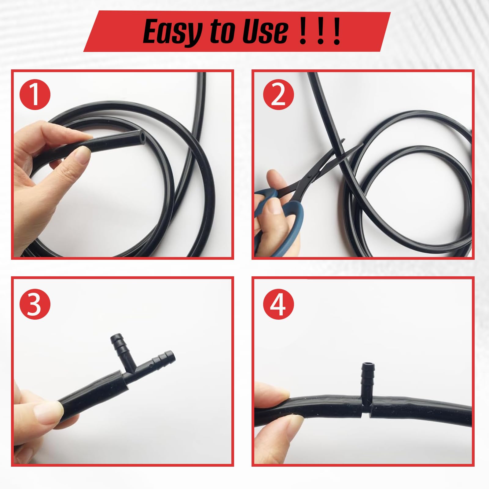 Kit tubi a vuoto in silicone, 3/4/5/6/8/10 mm (2 m ciascuno), con 120 connettori, Pressione di rottura 130 PSI, Intervallo di temperatura -40 a 220°C, per sistemi a vuoto e acqua per auto