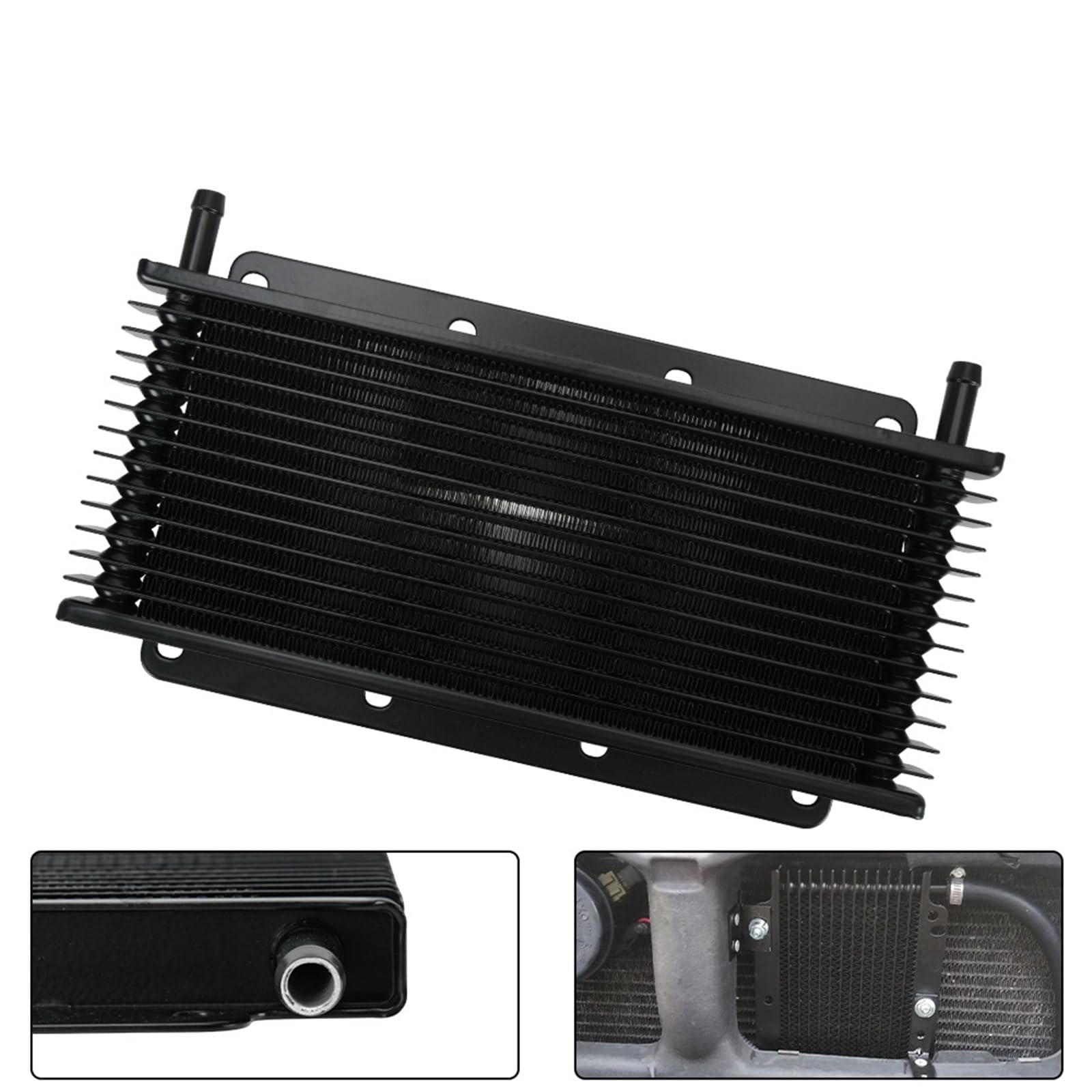 Engine Oil Cooler Radiador Enfriador de Aceite Radiador universal de aluminio de 14/25/32 filas refrigerado por aceite, enfriador de aceite de transmisión automática(14ROWS)