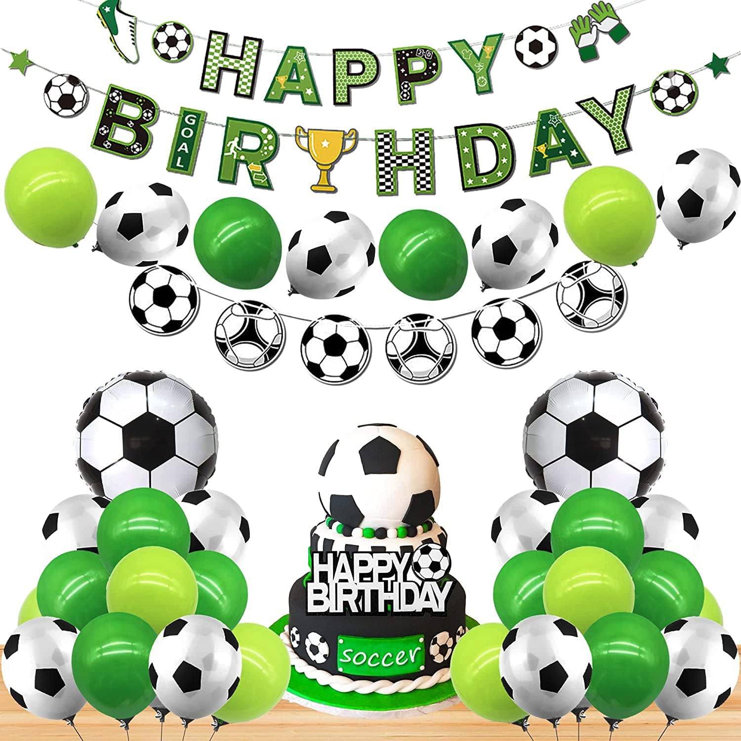 Soccer Birthday Party Decorations Soccer Balloons Banner For Men’s Boy’s Birthday Party Sports Theme Party Football Theme Party Supplies