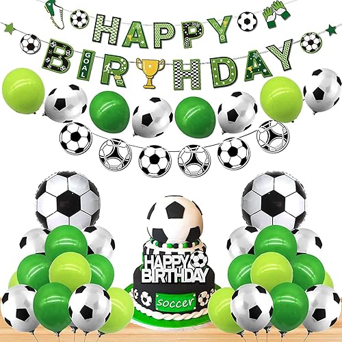 Decoraciones de fiesta de cumpleaños de fútbol, globos de fútbol para hombres y niños, fiesta de cumpleaños deportiva, fiesta temática de fútbol,