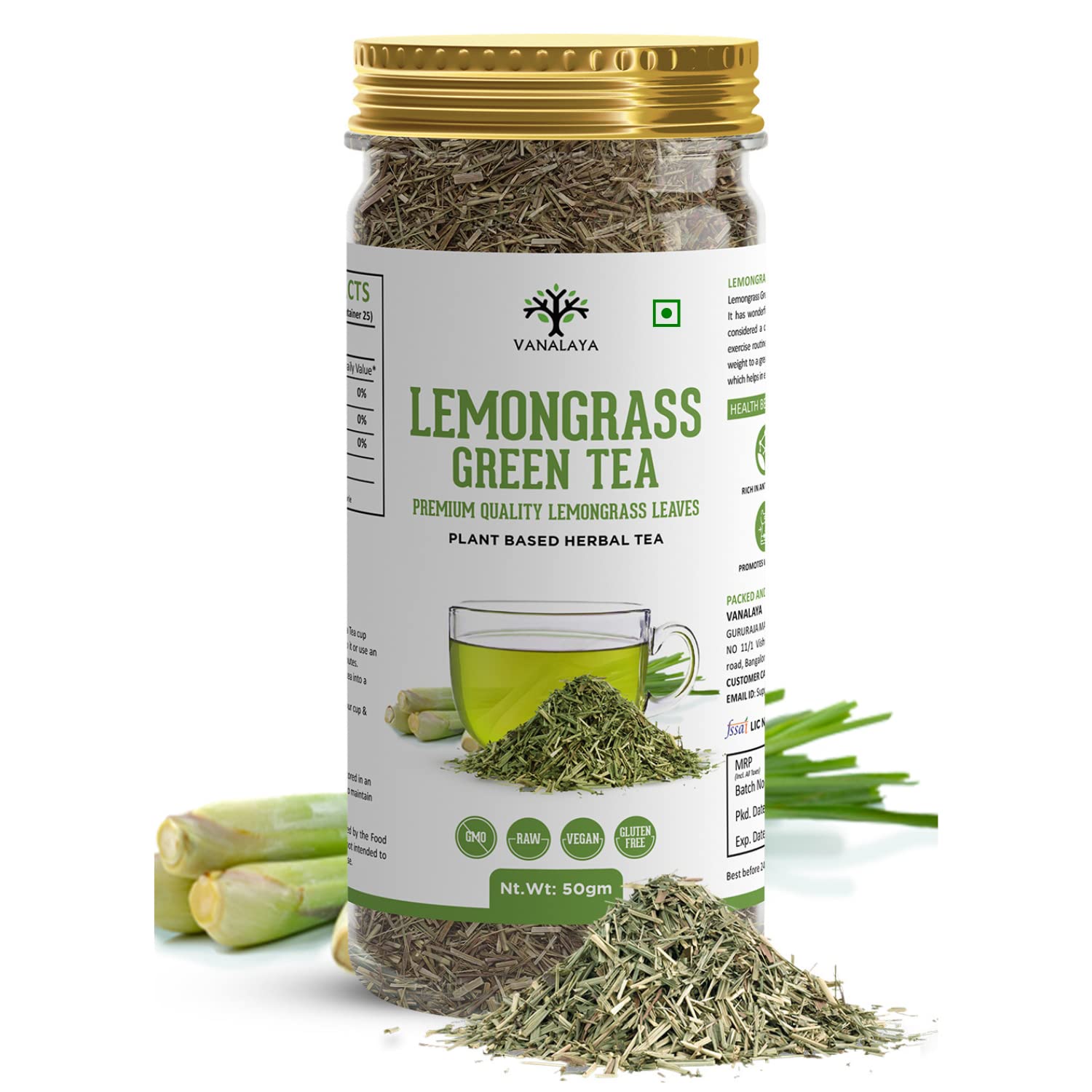 VANALAYA Lemongrass Loose Leaves Green Tea (Detox Tea For Weight Loss