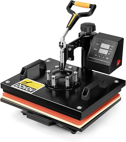 Dovov Prensa de calor de 12 x 15 pulgadas, 5 en 1, prensa de calor oscilante con controlador digital, máquina de prensa de calor por sublimación