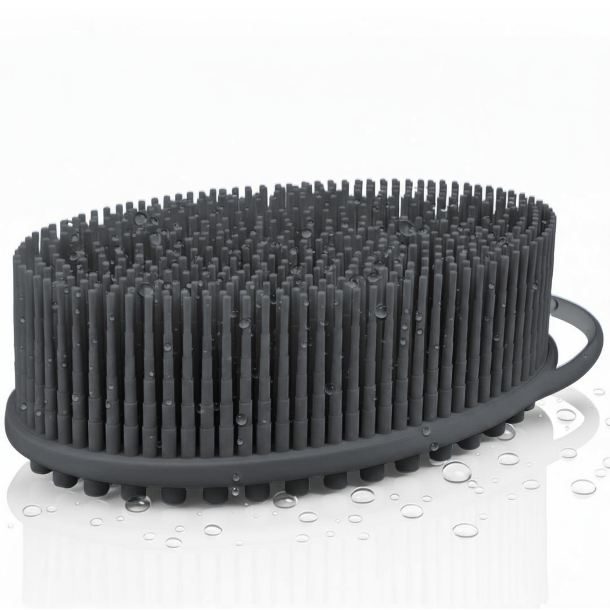 Silicone Body Scrubber for Shower - Gentle Exfoliating Back Scrubber with Soft Bristles - Avilana Premium Dual Sided Bath Brush Massage - Loofah Alternative for Sensitive Skin - Gift Women Men