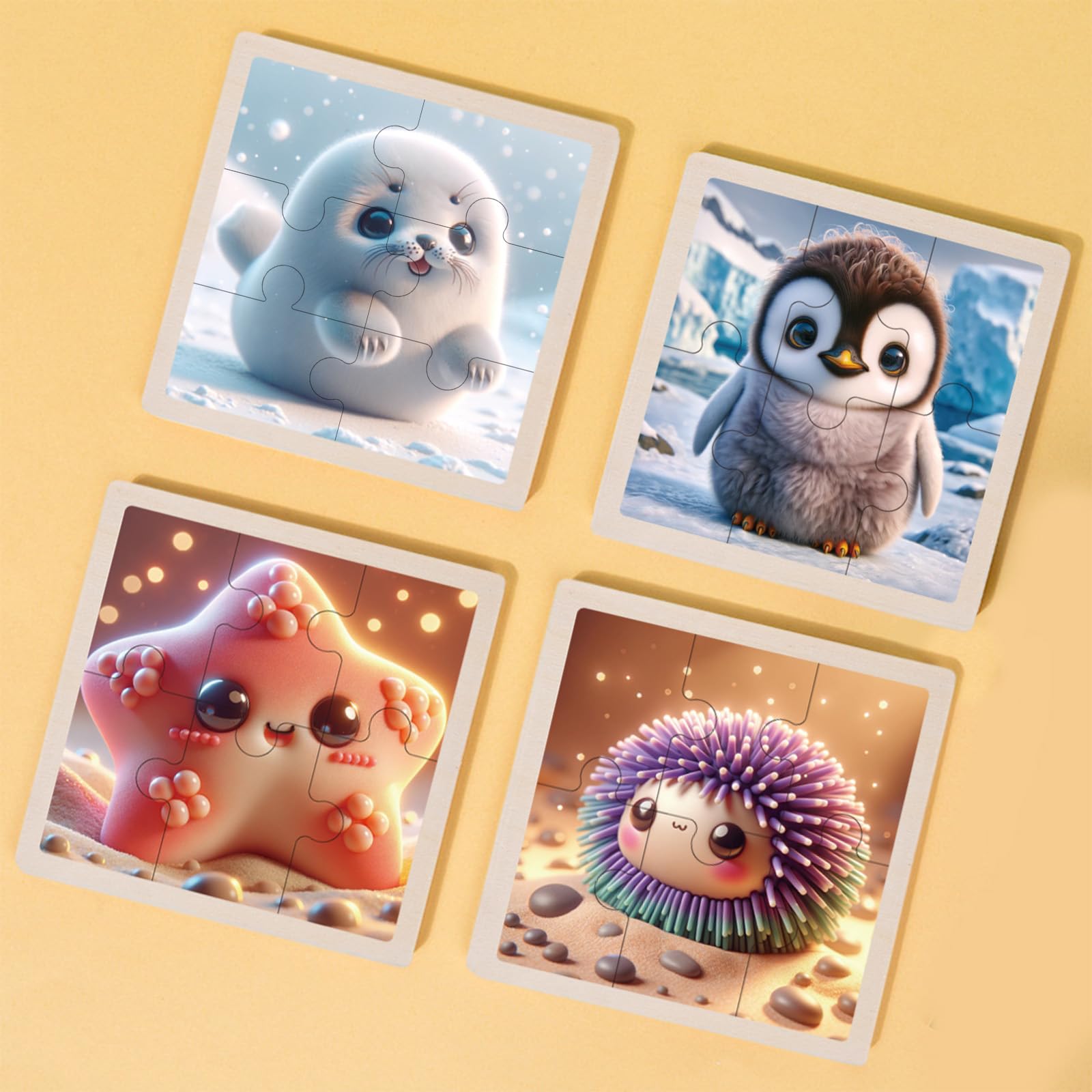 8 Packs Wooden Toddler Puzzles for Kids Ages 3-5, Jigsaw Puzzles for Toddlers 3-5 - Image 4