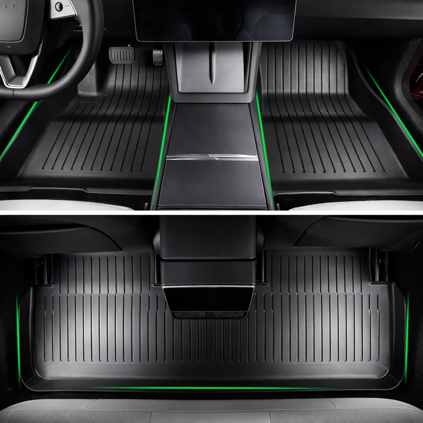 Juego de Alfombrillas 6 Piezas para Tesla Model 3 (2024-2025) - Tapetes de TPE Impermeables y Antideslizantes, Incluye Protector de Maletero y Frunk, Protección Todo Clima (Model 3)