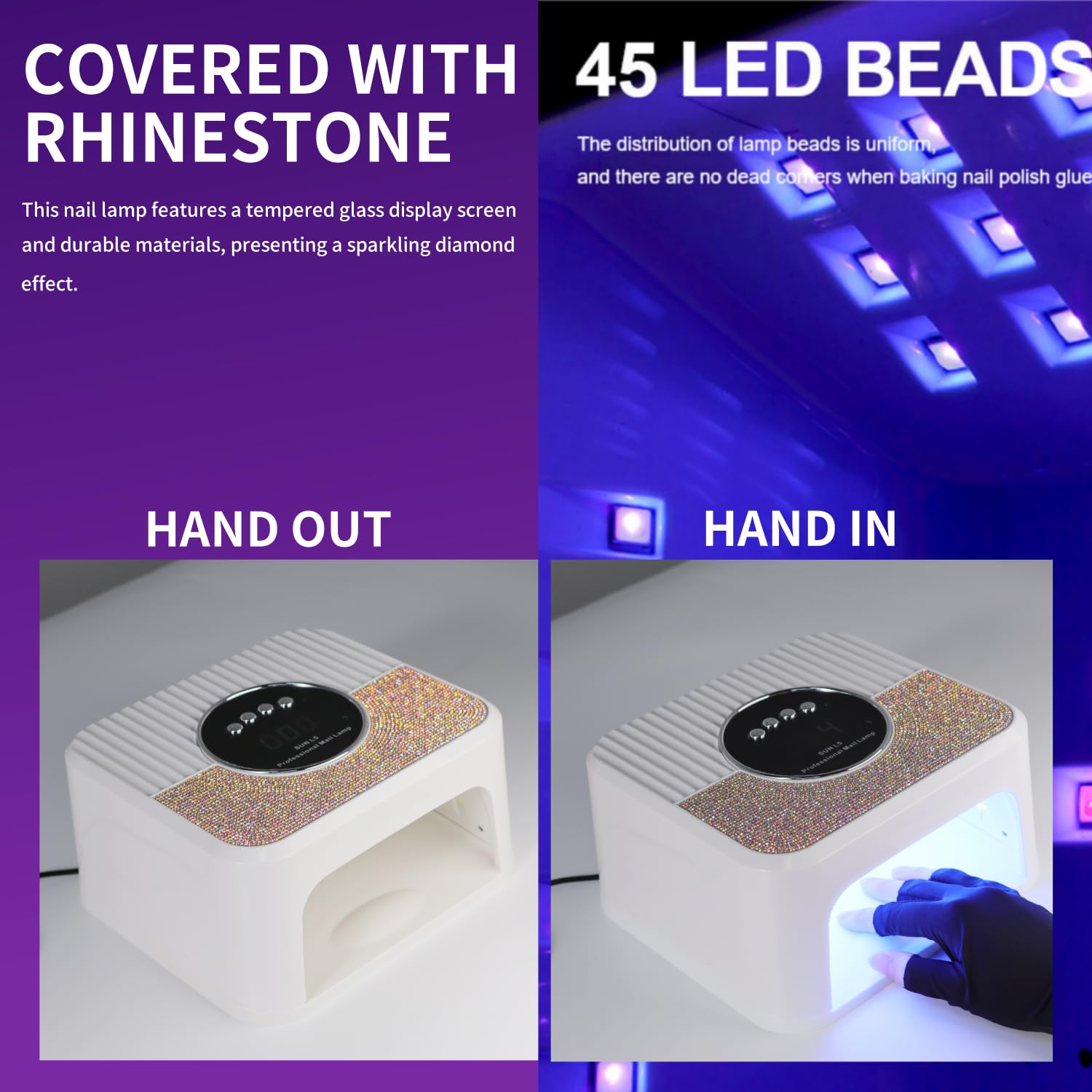 LIMEGIRL UV LED Nail Lamp Kit with Protection Gloves